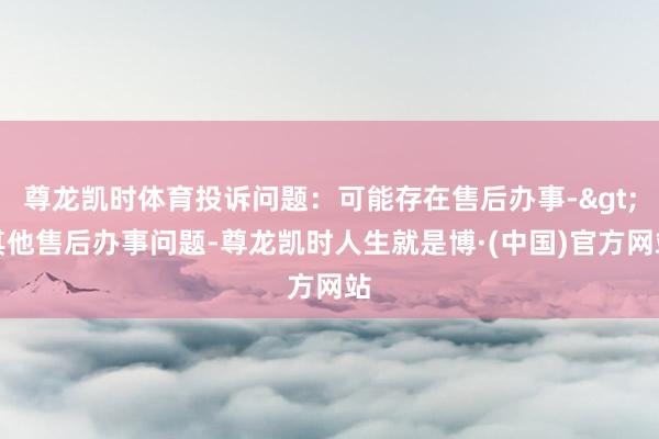 尊龙凯时体育投诉问题:可能存在售后办事->其他售后办事问题-尊龙凯时人生就是博·(中国)官方网站