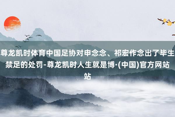 尊龙凯时体育中国足协对申念念、祁宏作念出了毕生禁足的处罚-尊龙凯时人生就是博·(中国)官方网站