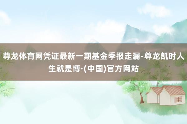 尊龙体育网凭证最新一期基金季报走漏-尊龙凯时人生就是博·(中国)官方网站