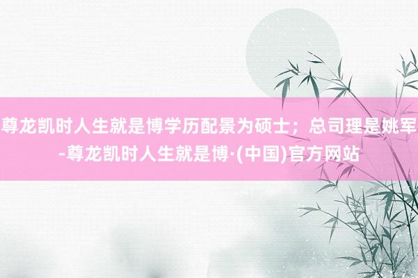 尊龙凯时人生就是博学历配景为硕士；总司理是姚军-尊龙凯时人生就是博·(中国)官方网站