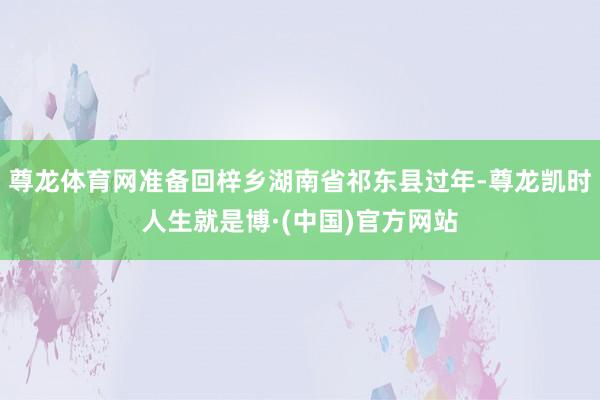 尊龙体育网准备回梓乡湖南省祁东县过年-尊龙凯时人生就是博·(中国)官方网站