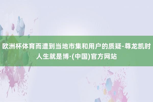 欧洲杯体育而遭到当地市集和用户的质疑-尊龙凯时人生就是博·(中国)官方网站