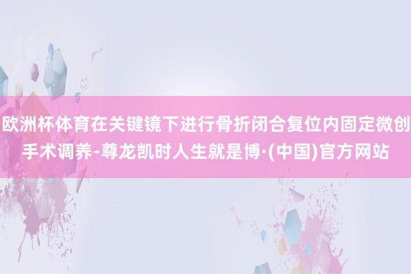 欧洲杯体育在关键镜下进行骨折闭合复位内固定微创手术调养-尊龙凯时人生就是博·(中国)官方网站