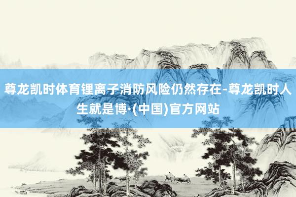 尊龙凯时体育锂离子消防风险仍然存在-尊龙凯时人生就是博·(中国)官方网站