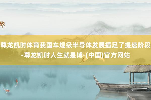 尊龙凯时体育我国车规级半导体发展插足了提速阶段-尊龙凯时人生就是博·(中国)官方网站