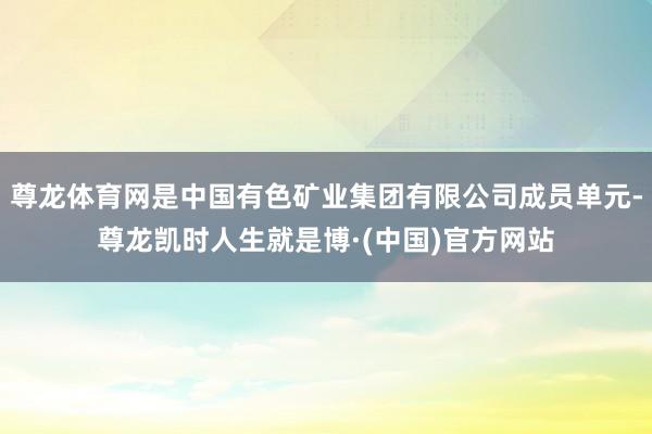 尊龙体育网是中国有色矿业集团有限公司成员单元-尊龙凯时人生就是博·(中国)官方网站