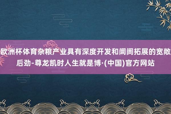 欧洲杯体育杂粮产业具有深度开发和阛阓拓展的宽敞后劲-尊龙凯时人生就是博·(中国)官方网站