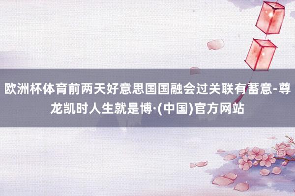 欧洲杯体育前两天好意思国国融会过关联有蓄意-尊龙凯时人生就是博·(中国)官方网站