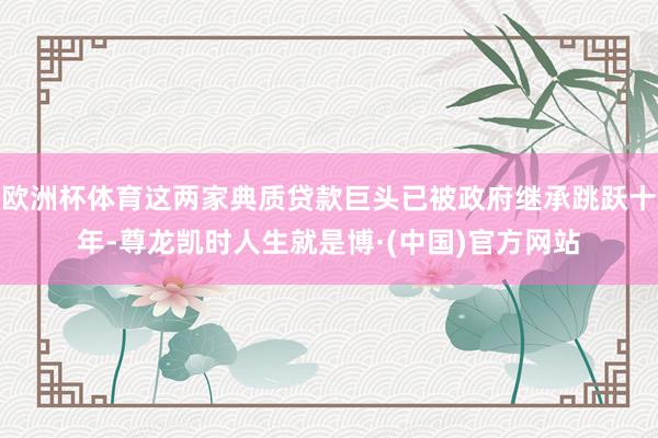 欧洲杯体育这两家典质贷款巨头已被政府继承跳跃十年-尊龙凯时人生就是博·(中国)官方网站